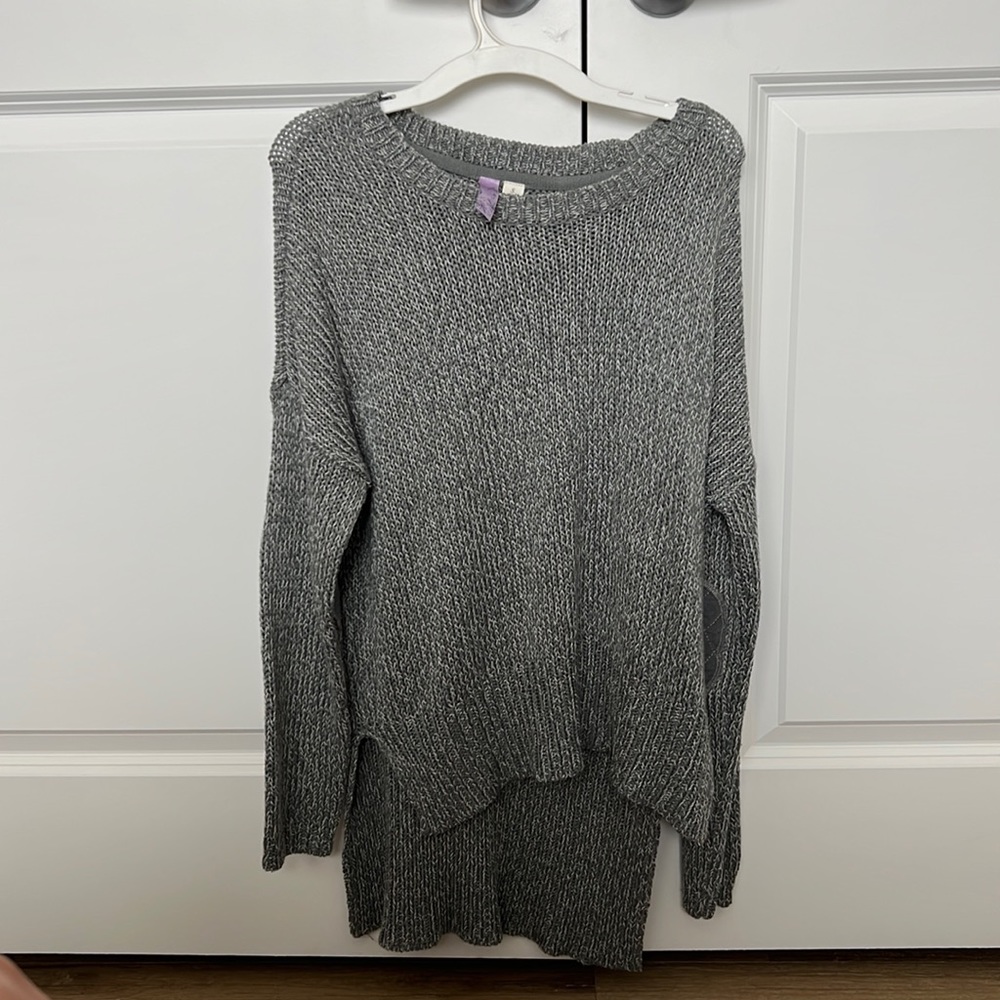 High low grey sweater